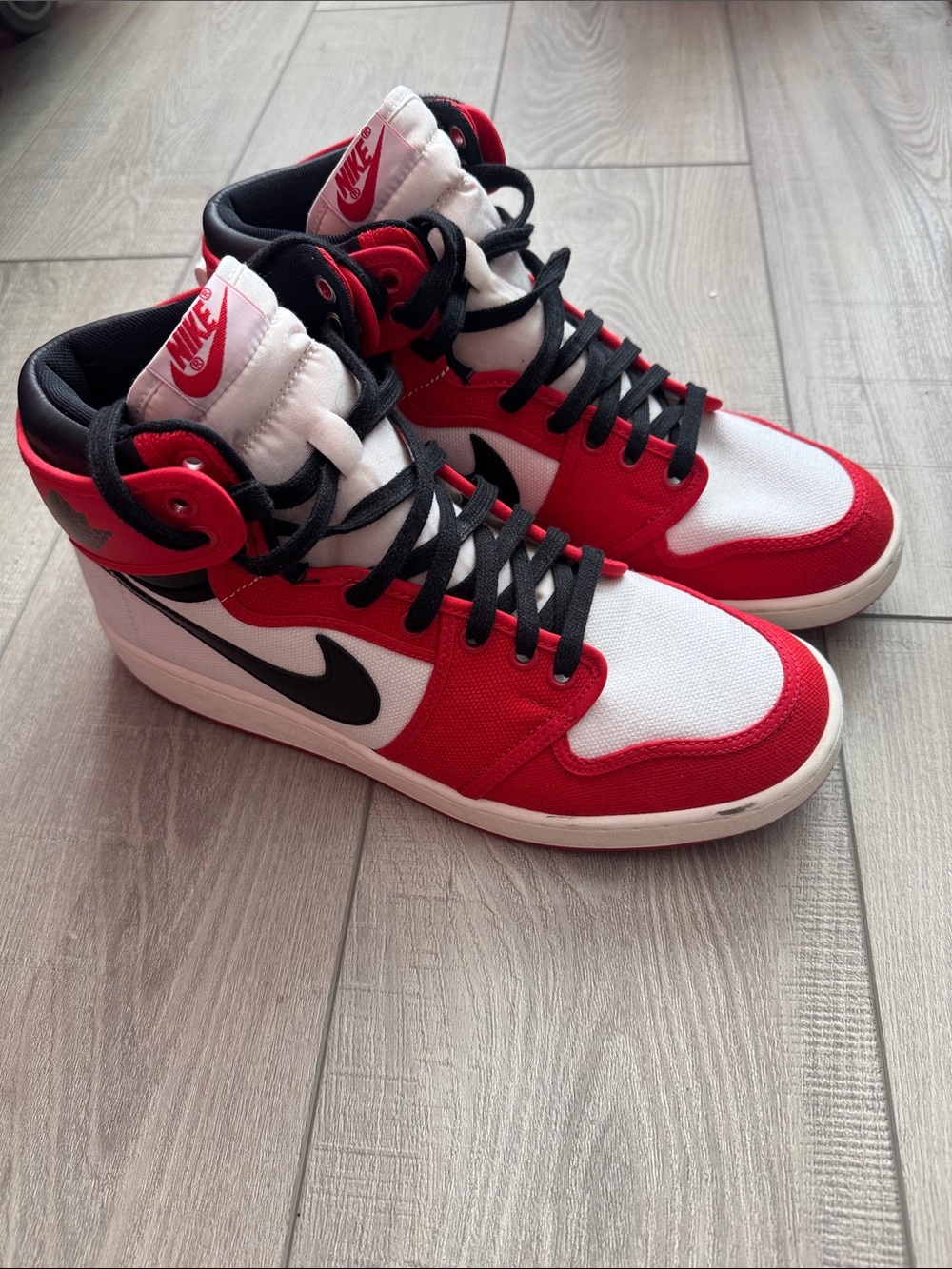 Nike Red White Black High-Top Sneakers